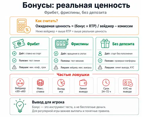 Реальная ценность бонусов