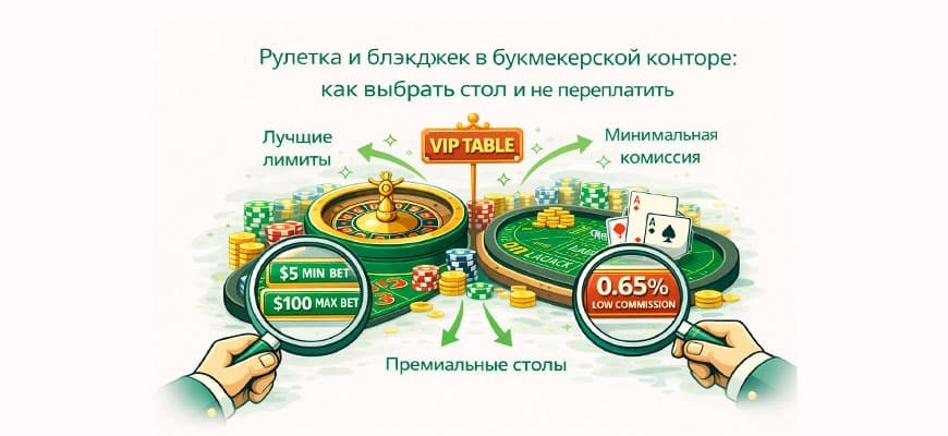 Рулетка и блекджек в букмекерской конторе